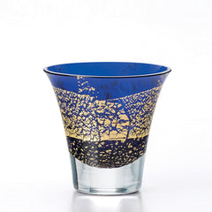 Blue Gold Leaf Crystal Sake Glass 85ml