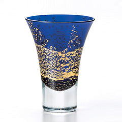 Blue Gold Leaf Crystal Sake Glass 95ml