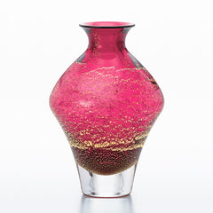 Fuchsia Gold Leaf Crystal Sake Tokkuri 385ml