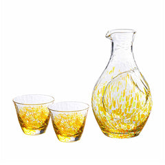 Handmade Glass Sake Set - Sunflower 300ml